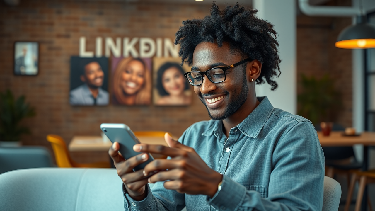 Engaging LinkedIn user utilizing personalized connection requests to enhance personal branding