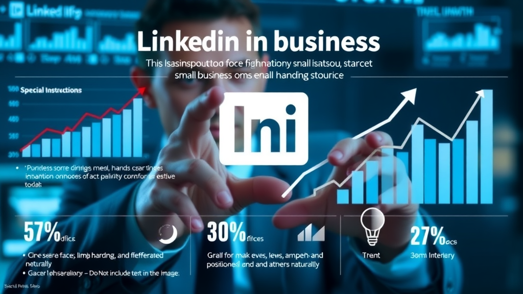 LinkedIn for small business infographic showcasing statistics on growth and engagement